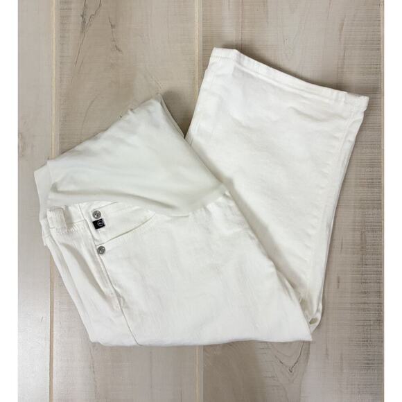 Adriano Goldschmied A Pea in the Pod Maternity White Malibu Crop Pant Sz 30 - Picture 8 of 9